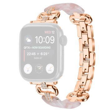 Apple Watch 49mm / 45mm / 44mm / 42mm Harsen Bandje - Roségoud+Roze