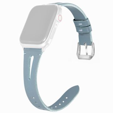Apple Watch 49mm / 45mm / 44mm / 42mm Leren Horlogebandjes - Blauw