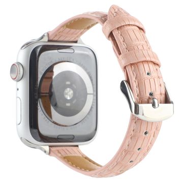 Krokodillen textuur bandje Apple Watch 49mm / 45mm / 44mm / 42mm leren bandje - Roze