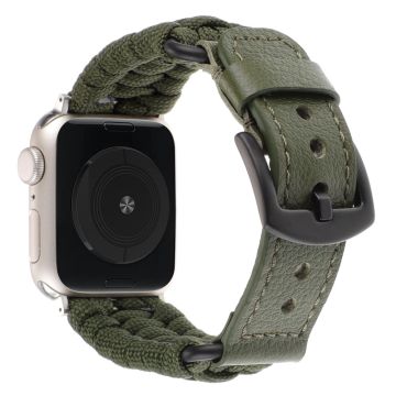 Apple Watch 49mm / 45mm / 44mm / 42mm Echt koe horlogebandje - Legergroen