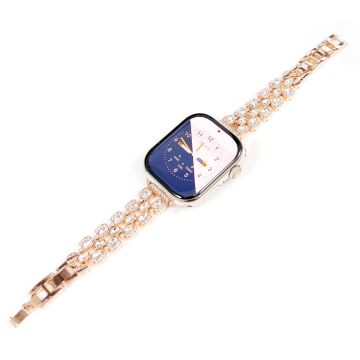 Horlogebandje Apple Watch 49mm / 45mm / 44mm / 42mm Strass Sierbandje - Roségoud