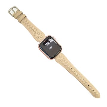 Apple Watch 49mm / 45mm / 44mm / 42mm Armbandje van rundleder - Abrikoos