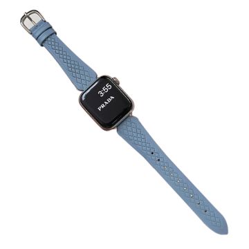 Apple Watch 49mm / 45mm / 44mm / 42mm Armbandje van rundleder - Blauw