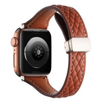 Echt koeienleren bandje Apple Watch Series 49mm - 45mm - 44mm - 42mm Universeel bandje - Bruin