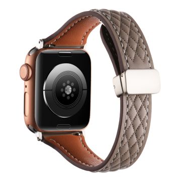 Echt koeienleren bandje Apple Watch Series 49mm - 45mm - 44mm - 42mm Universeel bandje - Koffie