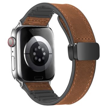 Apple Watch Series 49mm - 45mm - 44mm - 42mm Universele band van echt koeienleer - Bruin