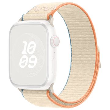KALEBOL Apple Watch Series 49mm - 45mm - 44mm - 42mm Universele Nylon Horlogeband - Crème Wit