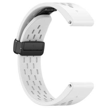 KALEBOL KLB-DDGJ-001 Garmin Fenix 7X / 7X Pro Watch Band QuickFit 26mm Silicone Strap Magnetic Folding Buckle - White