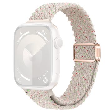 For Apple Watch Ultra 2 Ultra 49mm  /  9 8 7 45mm  /  SE (2023) SE (2022) SE 6 5 4 44mm  /  3 2 1 42mm Watch Strap Braided Nylon Band - Spring Cherry