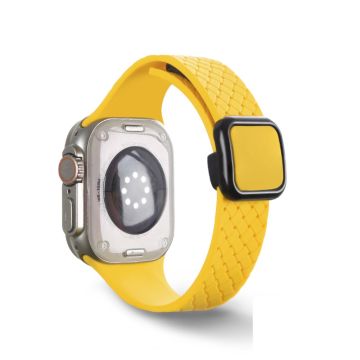 For Apple Watch Ultra 2 Ultra 49mm  /  Series 9 8 7 45mm  /  6 5 4 SE (2022) SE (2023) SE 44mm  /  3 2 1 42mm Silicone Wrist Strap - Yellow