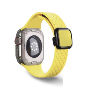 For Apple Watch Ultra 2 Ultra 49mm  /  Series 9 8 7 45mm  /  6 5 4 SE (2022) SE (2023) SE 44mm  /  3 2 1 42mm Silicone Wrist Strap - Official Light Yellow