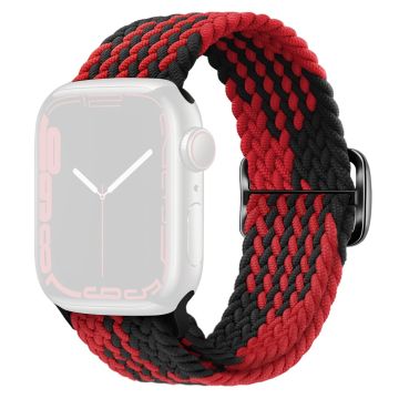 KALEBOL For Apple Watch Ultra 2 Ultra 49mm / 9 8 7 45mm / 6 5 4 SE (2023) SE (2022) SE 44mm / 3 2 1 42mm Nylon Braided Watch Strap - Black+Red