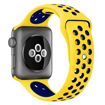 KALEBOL S / M For Apple Watch Ultra 2 Ultra 49mm / Series 9 8 7 45mm / 6 5 4 SE (2022) SE (2023) SE 44mm / 3 2 1 42mm Strap - Yellow+Dark Blue