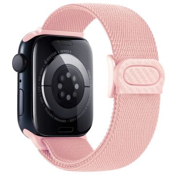 For Apple Watch Ultra 2 Ultra 49mm / Series 9 8 7 45mm / 6 5 4 SE (2022) SE (2023) SE 44mm / 3 2 1 42mm Nylon Watch Strap - Pink