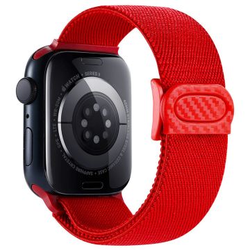 For Apple Watch Ultra 2 Ultra 49mm / Series 9 8 7 45mm / 6 5 4 SE (2022) SE (2023) SE 44mm / 3 2 1 42mm Nylon Watch Strap - Red