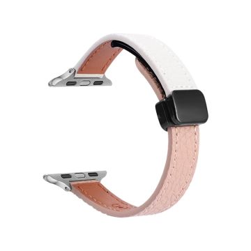 For Apple Watch Ultra 2 Ultra 49mm  /  9 8 7 45mm  /  6 5 4 SE (2023) SE (2022) SE 44mm  /  3 2 1 42mm Watchband - Pink+Beige Apricot