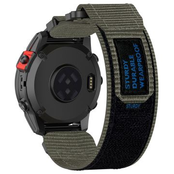 Garmin Fenix 7X / 7X Pro / Instinct 2X / Quickfit 26mm Nylon Sticker Polsband - Grijs