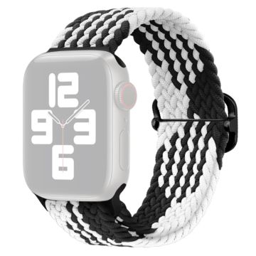 Apple Watch Ultra 2 49mm / 9 8 7 45mm / 6 5 4 SE (2023) SE (2022) SE 44mm / 3 2 1 42mm Nylon gevlochten horlogebandje - Z-Vorm Zwart + Wit