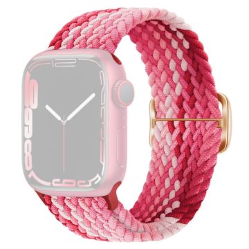 Apple Watch Ultra 2 49mm / 9 8 7 45mm / 6 5 4 SE (2023) SE (2022) SE 44mm / 3 2 1 42mm Nylon gevlochten horlogebandje - Aardbeirood