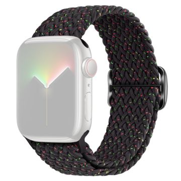 Apple Watch Ultra 2 49mm / 9 8 7 45mm / 6 5 4 SE (2023) SE (2022) SE 44mm / 3 2 1 42mm Nylon gevlochten horlogebandje - Starlight Zwart