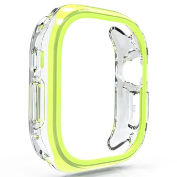 Apple Watch Series 7 / 8 / 9 45mm Hollow-Out Bump Resistant+Flexible Protection Cover Horloge Frame Hoesje - Geel