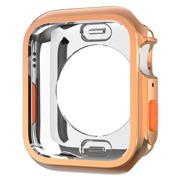 Apple Watch Series 4 / 5 / 6 / SE / SE (2022) 44mm / 7 / 8 / 9 45mm Valbescherming Flexibel Horloge Frame Hoesje - Rose Goud