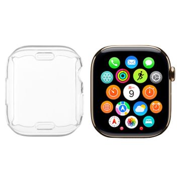 Apple Watch Series 9 / 8 / 7 45mm Horlogekastje Volledige dekking Flexibel TPU Beschermhoesje - Transparant Wit