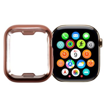 Apple Watch Series 9 / 8 / 7 45mm Horlogekastje Galvanisch TPU Beschermend Hoesje met Volledige Dekking - Roségoud