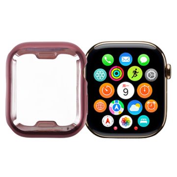 Apple Watch Series 9 / 8 / 7 45mm Horlogekastje Galvanisch TPU Beschermend Hoesje met Volledige Dekking - Roze Roze