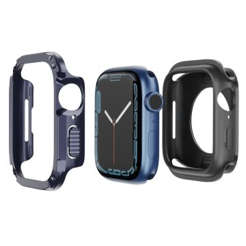 Watch Case Set Apple Watch Series 9 8 7 SE 6 5 4 45mm 44mm Hard Bump Resistant and Flexible Watch Frame Cover Combo - Blue