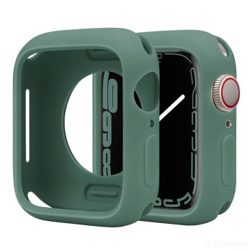 Silicone Protective Case Apple Watch Series 9 / 8 / 7 45mm Candy Color Shockproof Watch Cover - Pine Needle Green