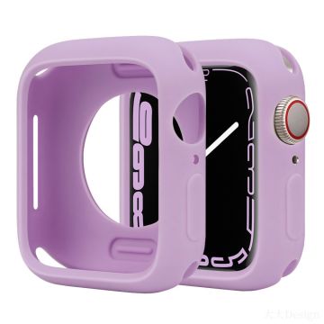 Silicone Protective Case Apple Watch Series 9 / 8 / 7 45mm Candy Color Shockproof Watch Cover - Lavender Purple