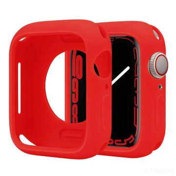 Silicone Protective Case Apple Watch Series 9 / 8 / 7 45mm Candy Color Shockproof Watch Cover - Red