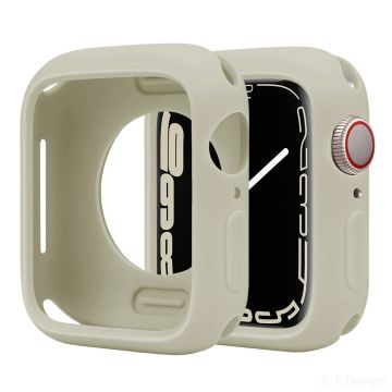 Silicone Protective Case Apple Watch Series 9 / 8 / 7 45mm Candy Color Shockproof Watch Cover - Antique White