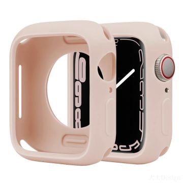 Silicone Protective Case Apple Watch Series 9 / 8 / 7 45mm Candy Color Shockproof Watch Cover - Pink Sand