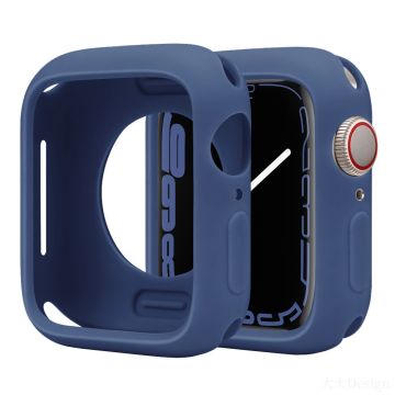 Silicone Protective Case Apple Watch Series 9 / 8 / 7 45mm Candy Color Shockproof Watch Cover - Dark Navy Blue