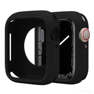 Silicone Protective Case Apple Watch Series 9 / 8 / 7 45mm Candy Color Shockproof Watch Cover - Black