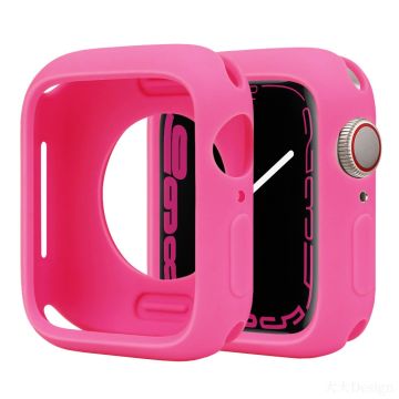 Silicone Protective Case Apple Watch Series 9 / 8 / 7 45mm Candy Color Shockproof Watch Cover - Barbie Pink