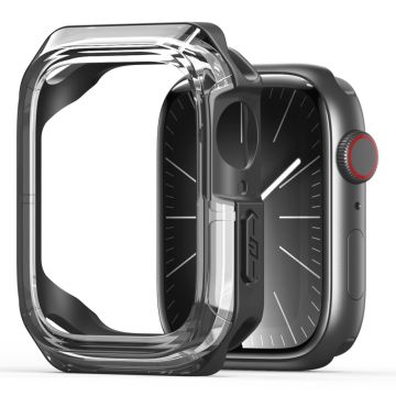 DUX DUCIS Tamo Series Apple Watch Series 9 / 8 / 7 45mm Horlogekast en Siliconen Horloge Frame Beschermer - Transparant Zwart