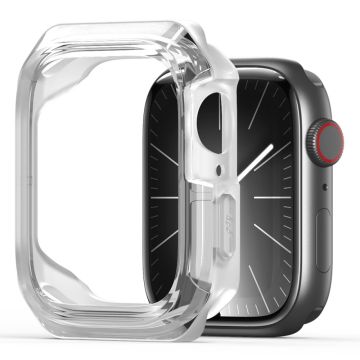 DUX DUCIS Tamo Series Apple Watch Series 9 / 8 / 7 45mm Horlogekast en Siliconen Horloge Frame Beschermer - Transparant Wit