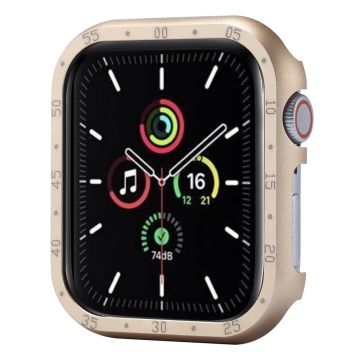 Apple Watch Series 9 / 8 / 7 45 mm hoesje aluminiumlegering horloge beschermhoes met wijzerplaat - Goud