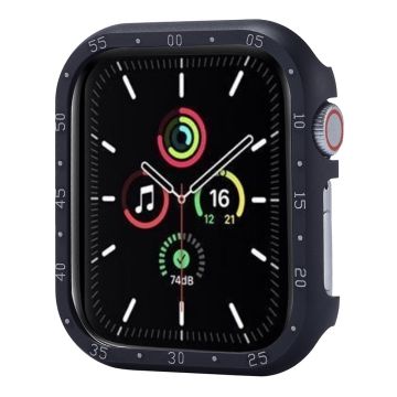 Apple Watch Series 9 / 8 / 7 45 mm hoesje aluminiumlegering horloge beschermhoes met wijzerplaat - Zwart