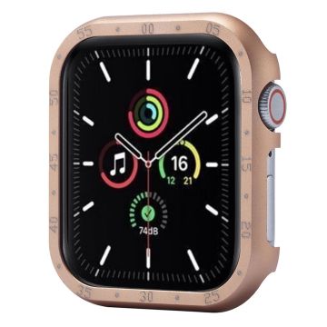 Apple Watch Series 9 / 8 / 7 45 mm hoesje aluminiumlegering horloge beschermhoes met wijzerplaat - Rose Goud