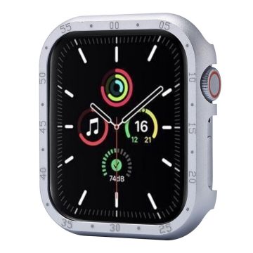 Apple Watch Series 9 / 8 / 7 45 mm hoesje aluminiumlegering horloge beschermhoes met wijzerplaat - Zilver