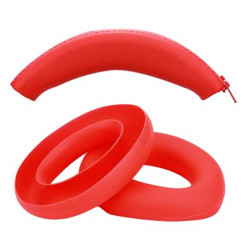 Voor Sony ULT WEAR WH-ULT900N Siliconen Hoofdbundelhoes + koptelefoon oorkussentjes Set - Rood