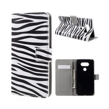 Hagerup LG G5 Leer Kaarthouder Hoesje - Zebra Grain