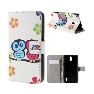 Moberg Huawei Y625 Leer Kaarthouder Hoesje - Owl Lover and Flower