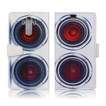 Huawei Mate 9 Patroon printing Leer Hoesje - Rood Speaker