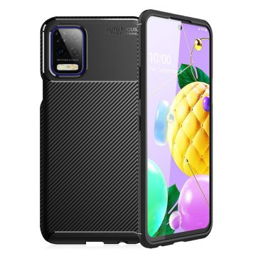 Carbon Shield LG K62 / LG K52 / LG Q52 Hoesje - Zwart