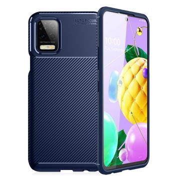 Carbon Shield LG K62 / LG K52 / LG Q52 Hoesje - Blauw